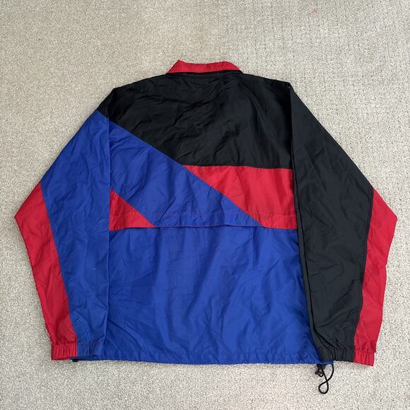Nike Windbreaker Jacket 90s Red Blue Men Sz M Colorblock Full Zip Lightweight - Picture 10 of 13